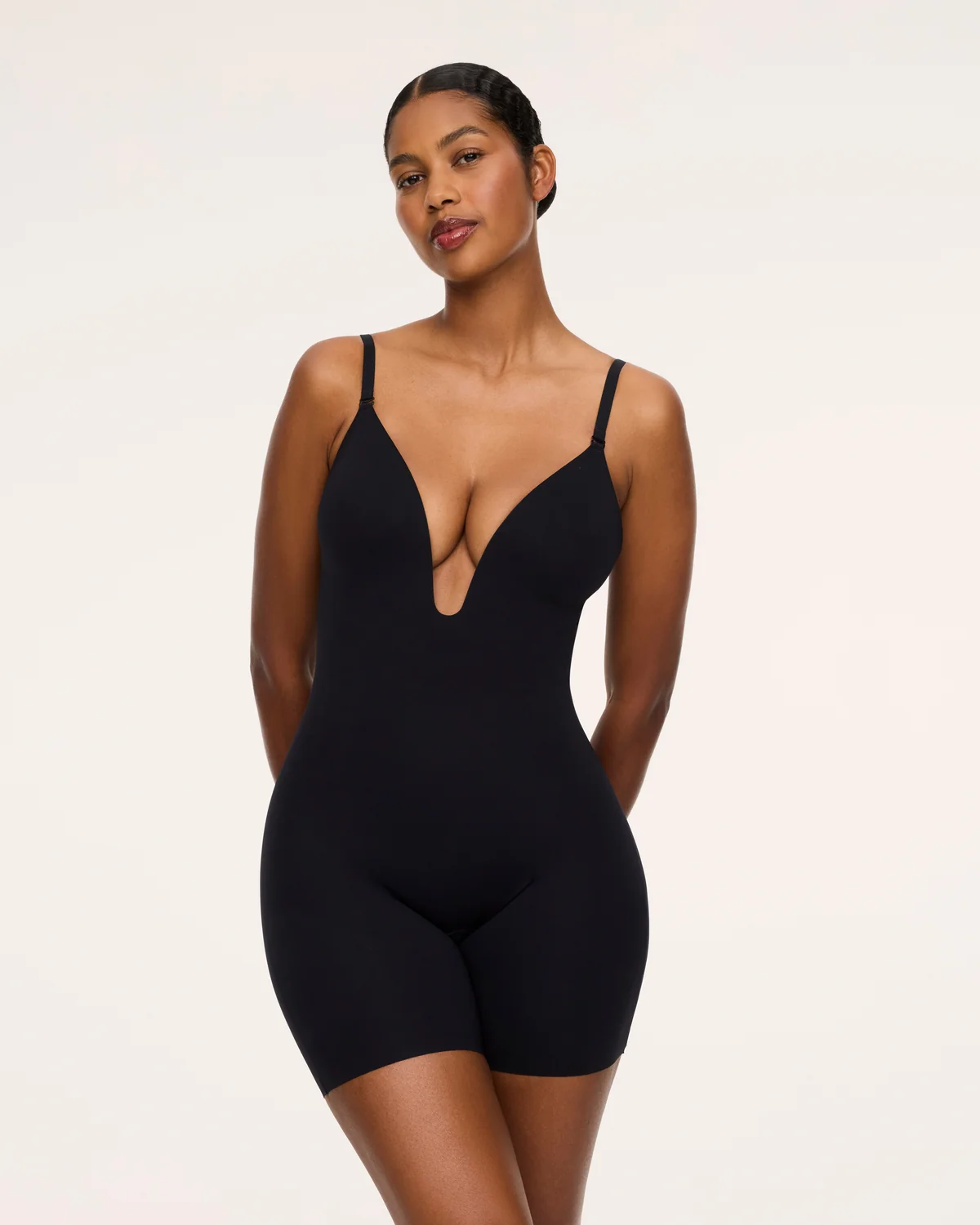 SPANX Suit Your Fancy Plunge Low-Back Mid-Thigh Bodysuit