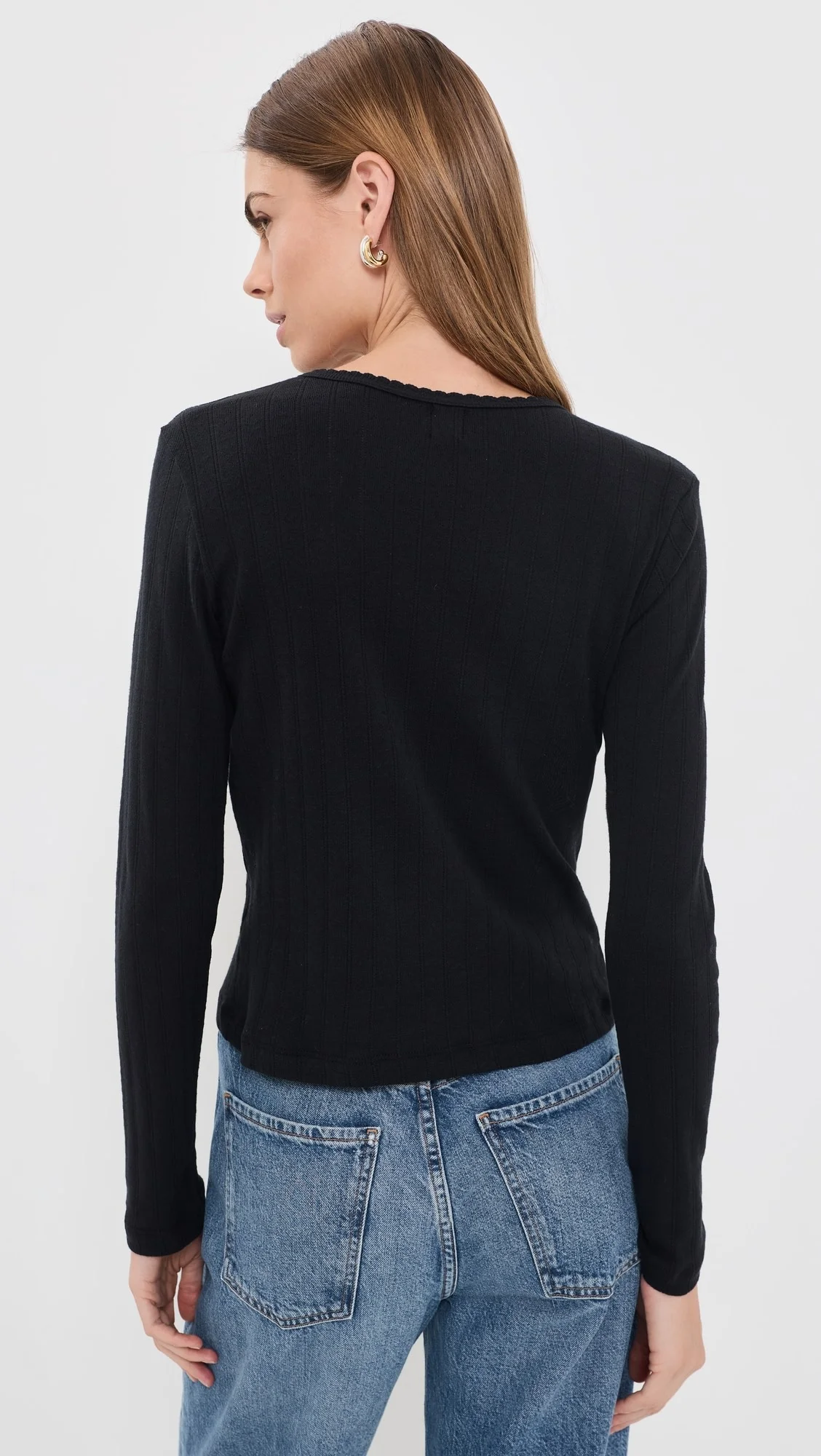 Leset Pointelle Classic Cardigan